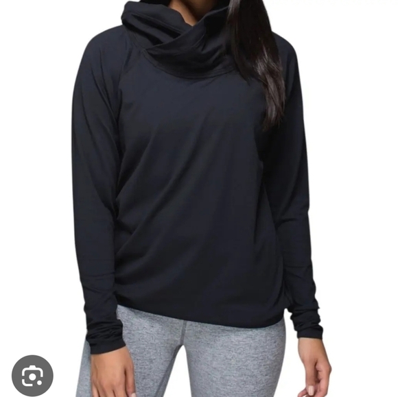 lululemon athletica Tops - Lululemon Healthy Heart Pullover Cowl Neck Long Sleeve Sweater Top Size 4 Black